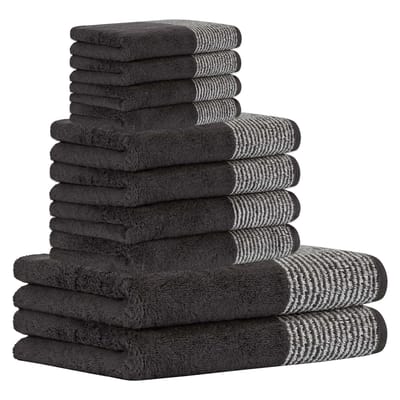 Cawoe Handdoek Luxury Home C Two-Tone Een maat, 50x100 Set van 10