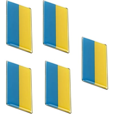 5 PIÈCES Autocollants Dômés Drapeau National Alliage d'Aluminium Époxy Autocollants Drapeau pour Moto Voiture