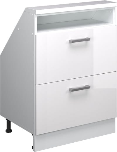 Vicco Rion Kast voor schuine wand – met 2 laden Wit hoogglans/wit