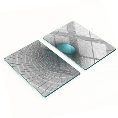 Multifunctionele decoratieve keukenplanken van gehard glas, 3D-formaat, 2x40x52 cm