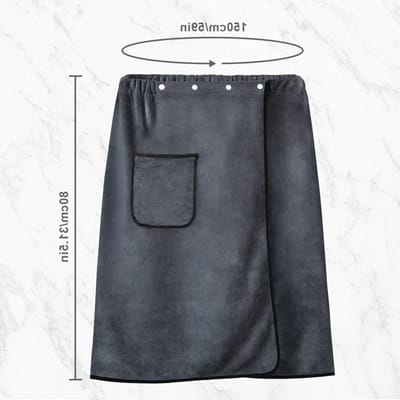 Comfortabele Coral Fleece Badrok voor Mannen, Verstelbare Badhanddoek, Super Absorberend en Draagbaar voor Thuis en Spa
