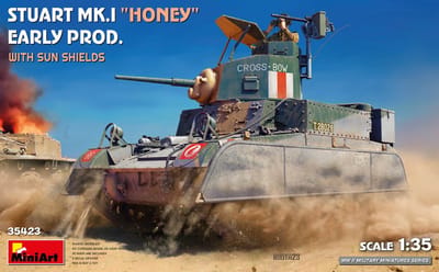 MiniArt Modelbouwpakket Militaire voertuigen - 35423 M3 Stuart Mk.I -Honey- - Vroege productie met zonneschermen - Tank Plastic - 1:35 - Modelbouw