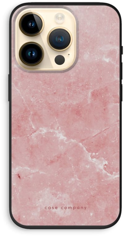 Case Company® - Hoesje geschikt voor iPhone 14 Pro hoesje - Roze marmer - Biologisch Afbreekbaar Telefoonhoesje - Bescherming alle Kanten en Schermrand