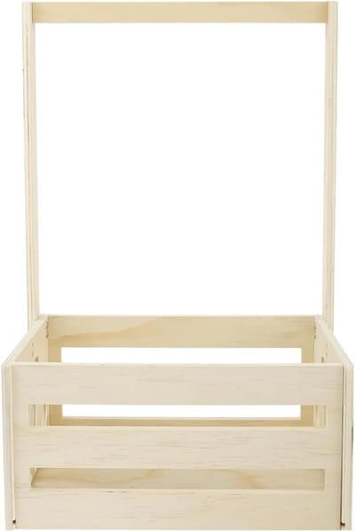 Speelgoedcontainer Houten Bak - Opbergmand Kinderen - Ruimte Besparen - Afgeronde Hoeken - 51.5 cm Lengte - Sterren en Maan