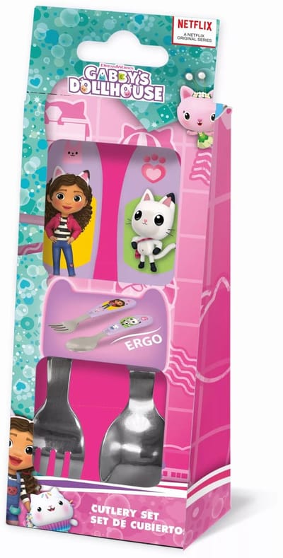 Gabby’s Dollhouse - Wonderland Bestekset Kind – 2-delig – Lepel & Vork – Veilig Leren Eten – Roestvrijstaal – Meisjes