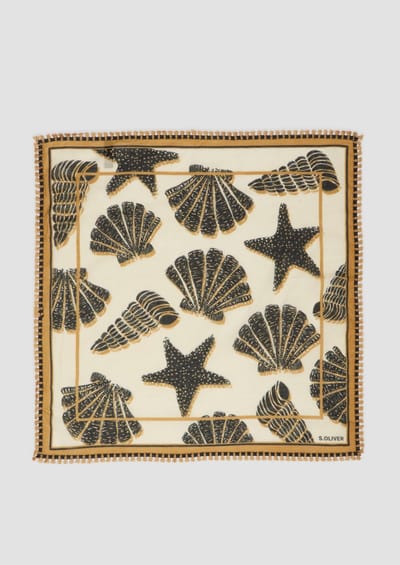 Vrouwelijke vierkante sjaal met grafische print en decoratieve rand s.Oliver