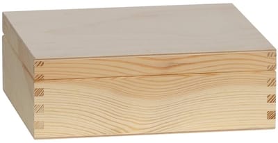 Dailygoods- Theedoos 9 vaks - Houten Opbergdoos met Deksel - Doos voor Kleine Onderdelen - Metalen Scharnieren - 24 x 21 x 8 cm