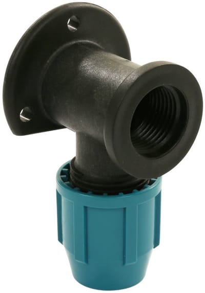 Muurplaat voor PE/tyleen - 16mm x 1/2 Binnendraad - 16 bar