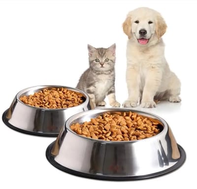PD® Voerbak Hond - Voerbak Kat - Maat M - 25 x 20 x 6 CM - hondenvoerbak - Waterbak - RVS