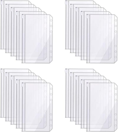 Solidchoice - Set van 20 A6 Ringbinders met Rits en Transparante Mappen