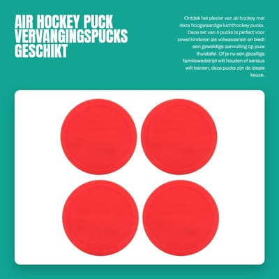 Dailygoods- Air Hockey Puck - 4-stuk - Kunststof - Vervanging voor Tafelhockey - Lichtgewicht - Duurzaam - Geschikt voor Thuisgebruik - Hockeyschijf