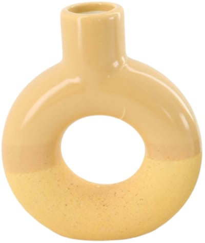 Vase ceramic 12.9x3.9x15cm zand kleur