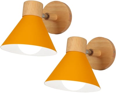 2 Stuks Wandlamp Moderne Binnen E27 Wandverlichting Verstelbare voor Slaapkamer Woonkamer Gang Oranje