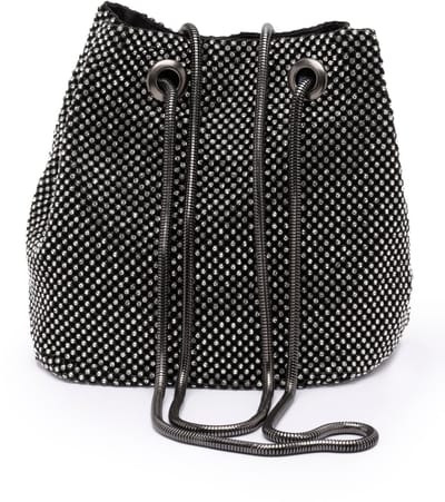 AVANT-GARDE PARIS Schouderclutch - Handtas - Zwart - Shimmerend - Ruim Hoofdvak met Druksluiting
