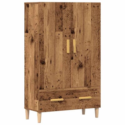 vidaXL - Hoge - kast - 70x31x115 - cm - bewerkt - hout - oud - houtkleurig