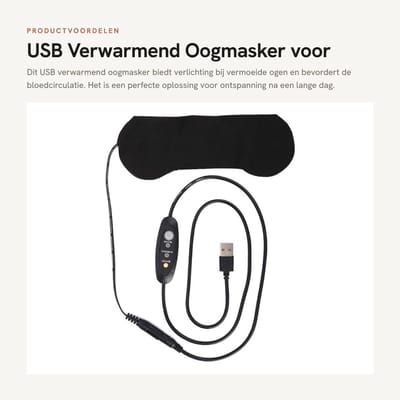 Dailygoods - USB Verwarmend Oogmasker voor Pijnverlichting en Ontspanning