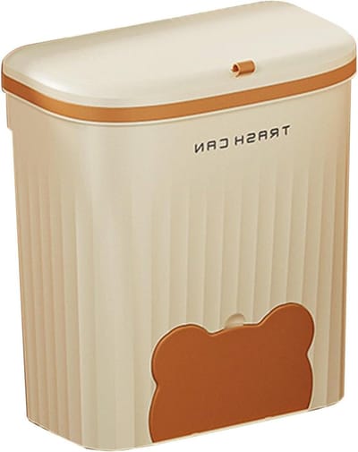 Onderbouw Prullenbak - Aanrechtbak Compostbak - Keuken Afval Beheer - Ophangbaar met Deksel - 28x16x26cm - Romig