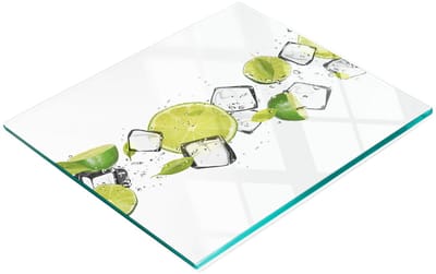 Multifunctionele decoratieve glazen snijplank voor de keuken, limoenijs, 60x52 cm