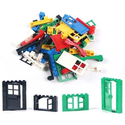 102 pièces Porte Fenêtre Brique en Gros BÂTISSEZ VOUS-MÊME Maison Blocs de Construction Briques Jouets Ville Architecte pour Enfants Éducatif black