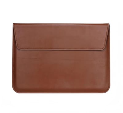 Laptop Enveloppe - 15 inch - PU Leder - Slanke Beschermhoes - Zachte Binnenvoering - Krasbestendig - Universele Pasvorm - Bruin
