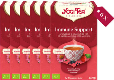 Yogi tea Biologische Thee Immune Support - 6 x 17 stuks - Voordeelverpakking