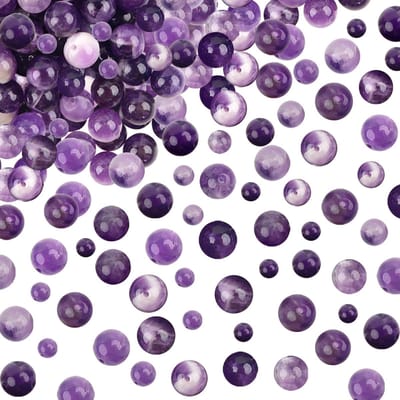Dailygoods- Amethist Kralen 100 Stuks - Natuurlijke Edelsteen Kralen - Ronde Kralen 4/6/8 mm - Sieraden Knutselen - DIY Armbanden/Halskettingen - Heldere Kleuren - Edelsteenkralen