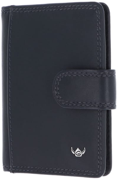 Golden Head Leren kaarthoes Polo RFID Protect Kartenetui mit Riegel 4516 Marineblau donkerblauw