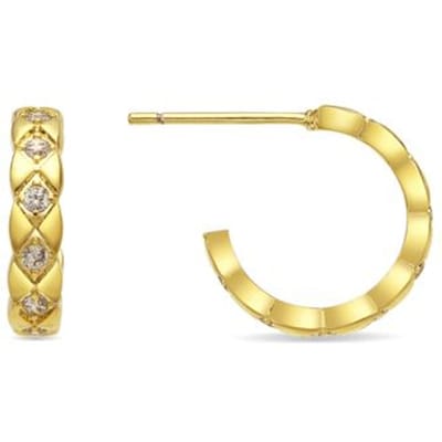 Luxenter oorbellen met glanzende 18k goudkleurige zirkonia - Efla