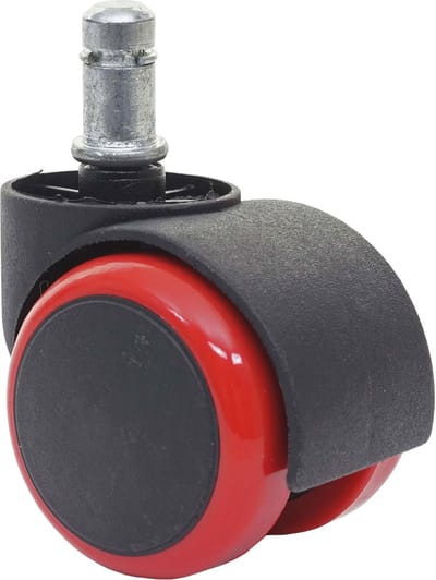 Set van 5 harde vloeren wielen MCW-H86, bureaustoel wielen, 150kg draagvermogen Ø 11mm ~ rood