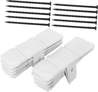Tuinranden Set - Decoratieve Hekken - Tuinrand Afscheiding - Steenlook Plastic - 10 Stuks - Wit