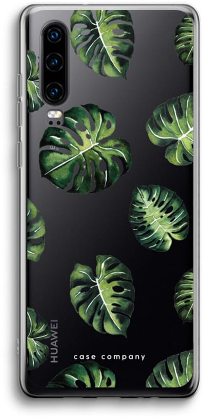 Case Company® - Hoesje geschikt voor Huawei P30 hoesje - Tropische bladeren - Soft Cover Telefoonhoesje - Bescherming aan alle Kanten en Schermrand