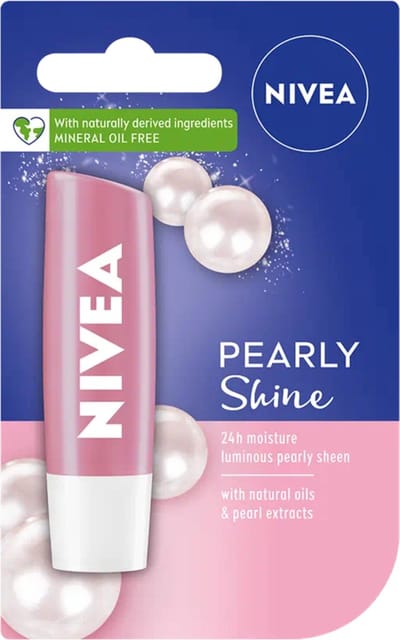 Nivea Pearly Shine Lippenbalsem - 5,5 ml Stick - Lipbalsem - Lipbalm - Lipverzorging - Verrijkt met parel en zijde-extract