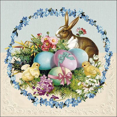 20x Pasen thema tafel servetten in paashaas/eitjes thema 33 x 33 cm - Van papier