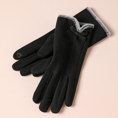 Gants chauds pour femmes Épaissis en velours Cyclisme extérieur Coupe-vent Froid Conduite Antidérapants Écran tactile Gants d'automne et d'hiver One Size