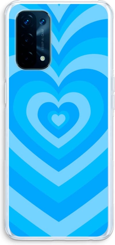 Case Company® - Hoesje geschikt voor Oppo A74 5G hoesje - Hart Blauw - Soft Cover Telefoonhoesje - Bescherming aan alle Kanten en Schermrand