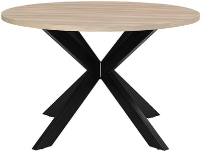 Vente-unique Eettafel TILKI - 4 personen - MDF en metaal - Eiken en zwart