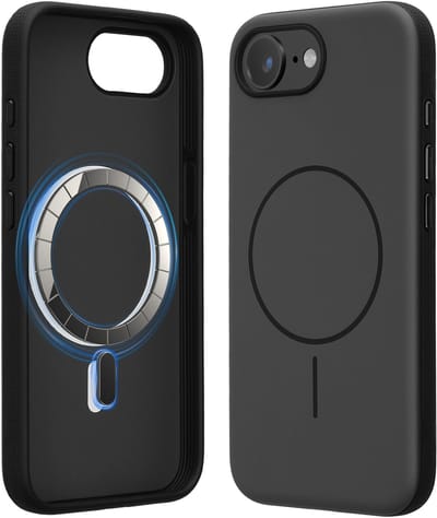 kwmobile Schokabsorberend telefoonhoesje voor Apple iPhone 17e / iPhone 16e — TPU-bumper met verhoogde rand, MagSafe-compatibel — donkergrijs