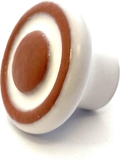 AVENUE decoration meubelknop - model "Tournee" - Ø 35 mm - terracotta wit