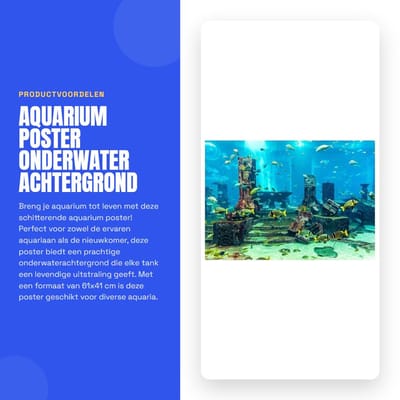 Dailygoods- Aquarium Poster Waterdicht - Achterwand - Onderwaterdecoratie - HD Behang - Dikke Materiaal - Levendige Kleuren - Aquariumbehang