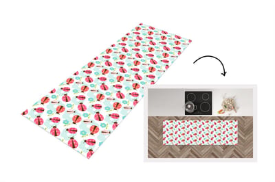 Keukenloper - Loper keuken - Meiden - Lieveheersbeestje - Bloemen - Patronen - 150x50 cm - Keukenloper vinyl
