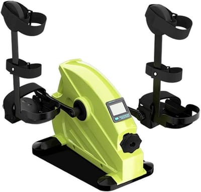Pedaaltrainer Beenbeschermer - Mini Hometrainer - Revalidatie Training - Verstelbare Weerstand - Compact Ontwerp - Zilver
