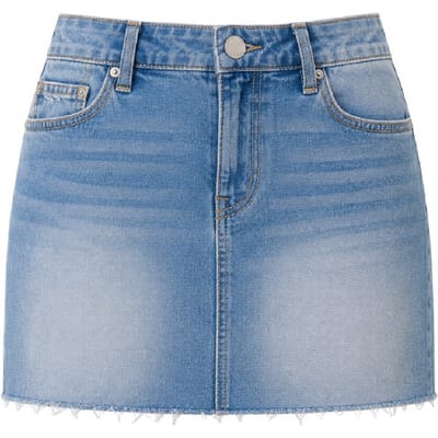 True Religion Sadie effen denim minirok voor dames (Goudkleurig/Verbleekt)