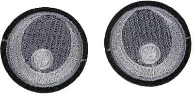 5 paar opstrijkbare ogen grijs - stofapplicatie - poppen knuffels - oog stof opstrijkbaar opnaaibaar - 38mm - 10 oogjes