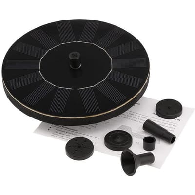 Upgrade Zonne-energie Aangedreven Drijvende Vogelbad Waterfontein Pomp Tuin Vijver Zwembad Buiten No led light black