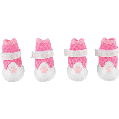 4 stuks Hondenlaarsjes Zomer Modieus Ademend Mesh Lichtgewicht Slipweerstand Hondenpootbeschermer roze
