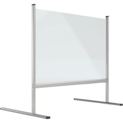 Nies- en spuugbescherming frameloos balieblad van acrylglas 102,9 x 62 x 92,7 cm