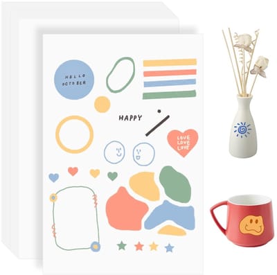 Dailygoods- Water Decal Film 20 Vellen A4 - Transferpapier voor Laserprinter - Sticker voor Keramiek/Glas/Kunststof - Hoge Resolutie tot 5760 - Sterke Hechting - Inclusief 20 Vellen