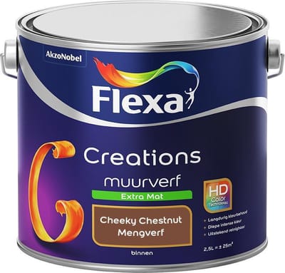 Flexa - Creations Muurverf Extra Mat - Cheeky Chestnut - Mengverf - 2,5 L