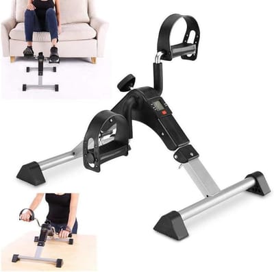 Opvouwbare Hometrainer - Mini Fiets - Herstel en Fitness - Elektronisch Display - 23.5 cm Hoog - Zwart