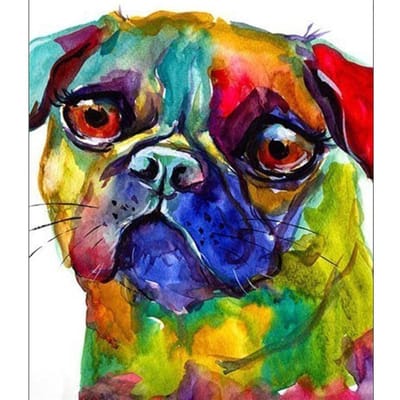 DIY diamant schilderij hond dieren borduurwerk volledige ronde diamant schilderij kruissteek 20X30CM